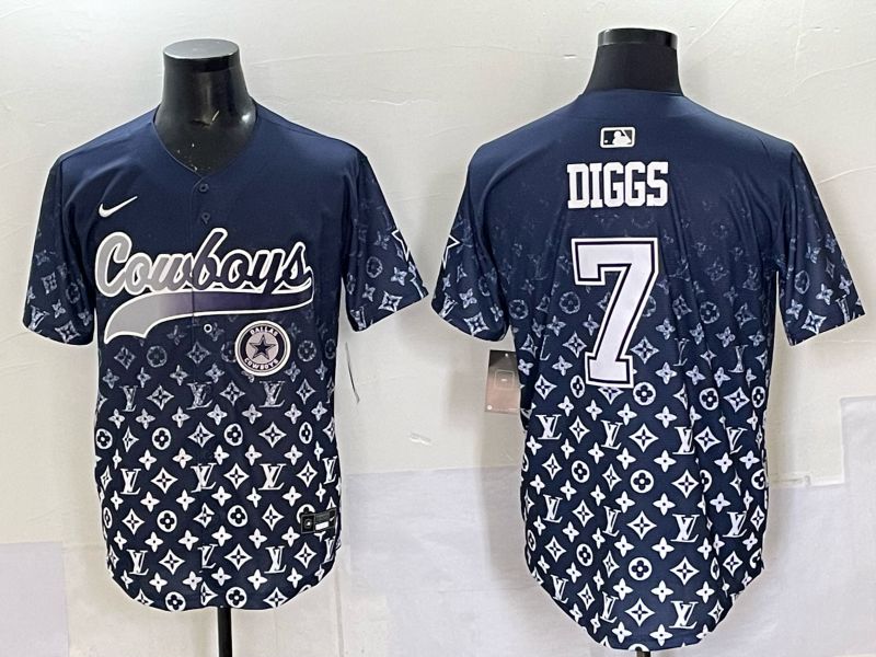 Men 2025 Dallas Cowboys #7 Diggs Drak blue Nike Limited NFL Jersey style 038